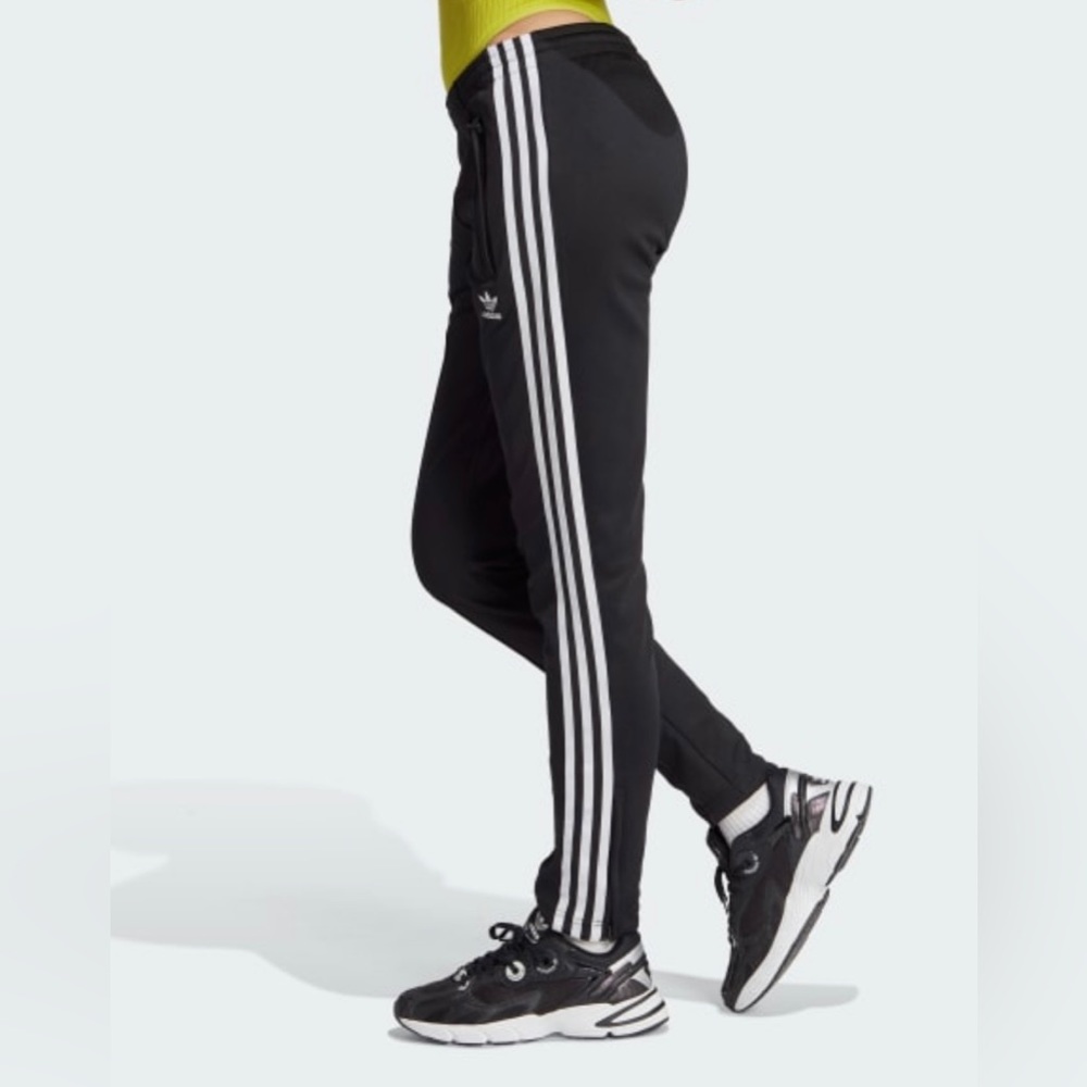 Adidas white stripe pants size L new